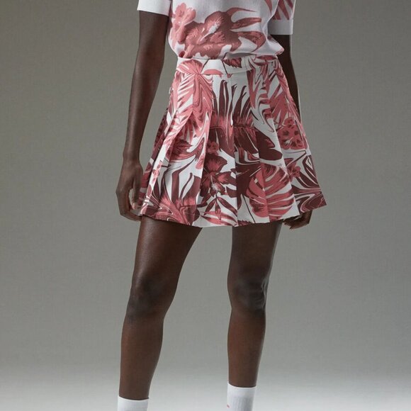 J. Lindeberg Pleated Adina Hibiscus Skirt - Picture 1 of 9